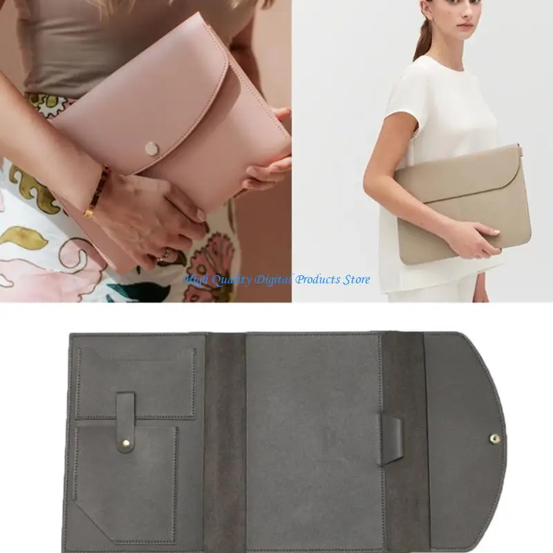 U2JE Triple-Fold PU Leather Notebook Cover Multifunctional Journal Protector Sleeve