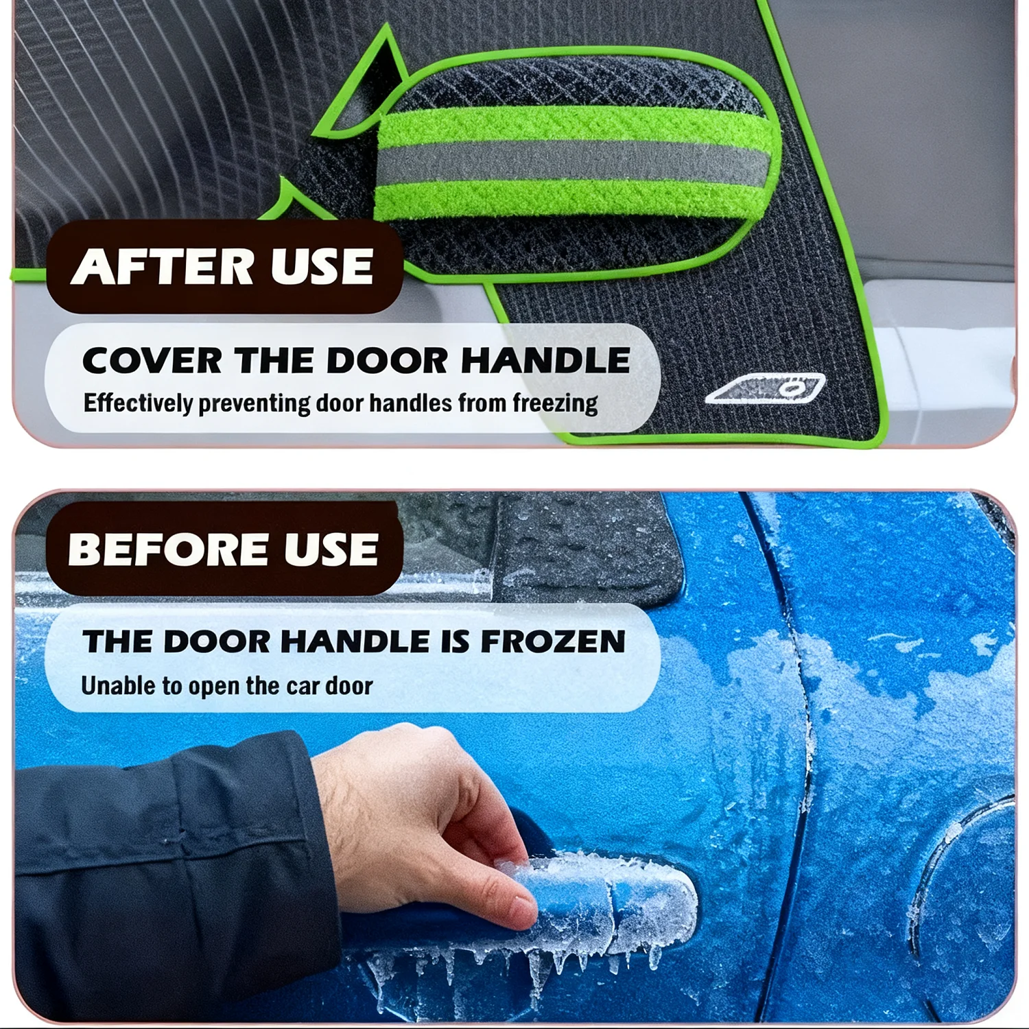 درع ثلج مغناطيسي سميك للشتاء للسيارة - غطاء سيارة نصف غطاء ومانع ثلج للزجاج الأمامي #2