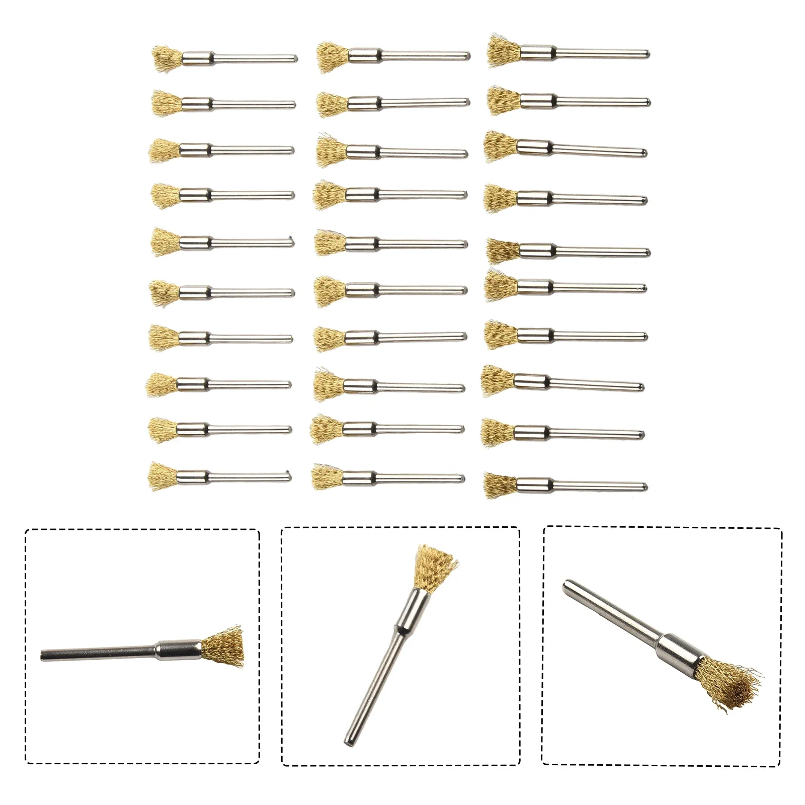 Tool Metal Cleaning Drill Accessories Set Rust Wire Wheels Remover 30pcs Brass Pencil Brushes Power Convenient