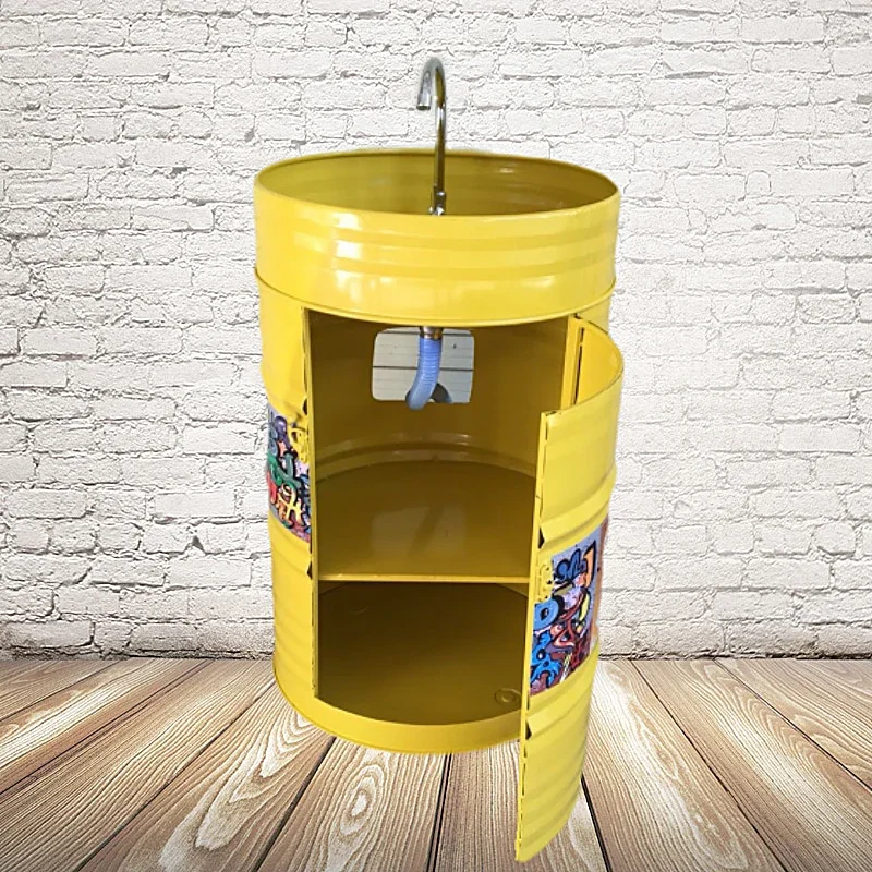 Iron Art Retro Creative Storage Industrial Style Toilet   Oil Bucket Wash Basin Floor standing