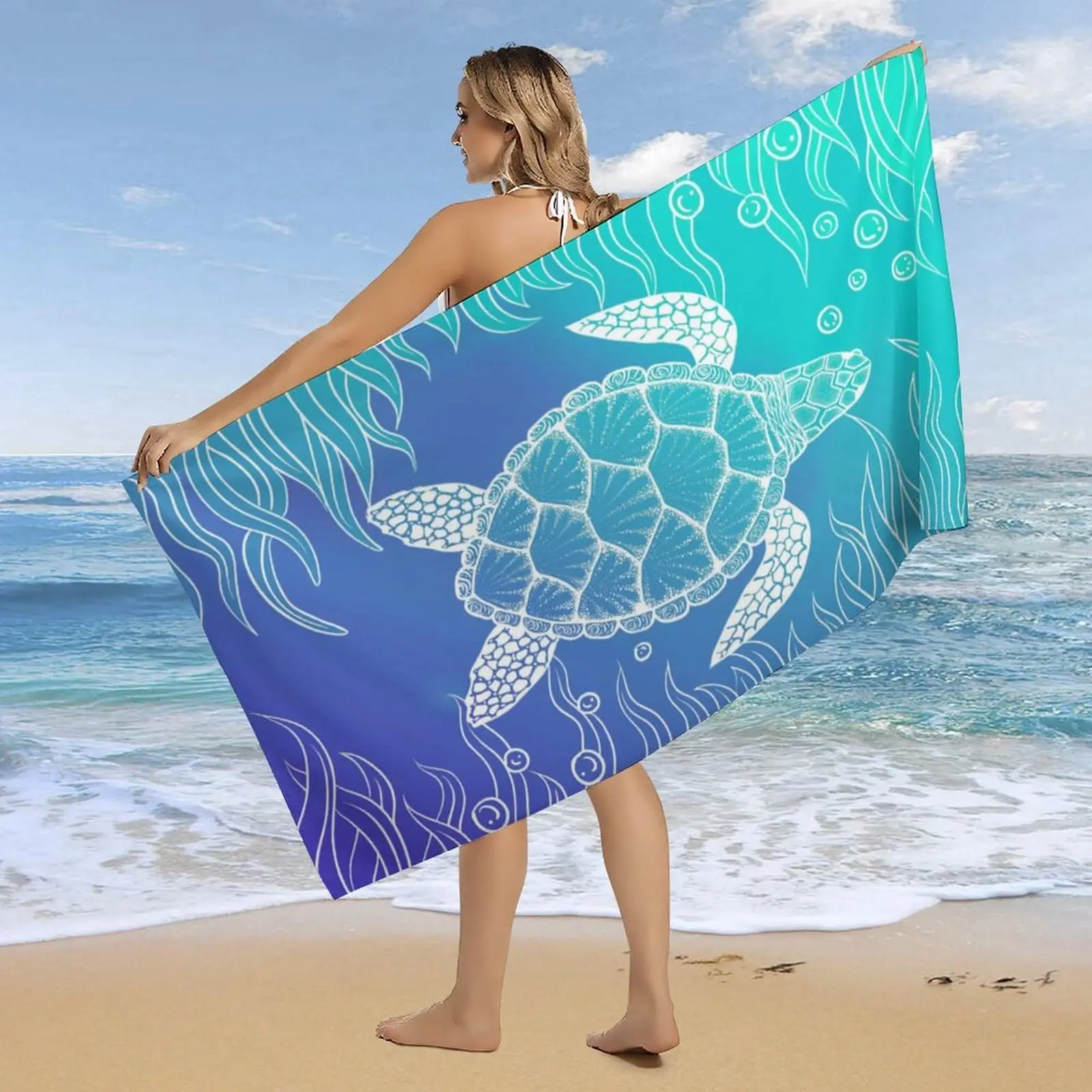 Microvezel strandhanddoek, groot, sneldrogend, zonnebrandcrème, absorberende badhanddoek voor volwassenen, reishanddoek, zwembadhanddoek, buitenhanddoek_voghion.com