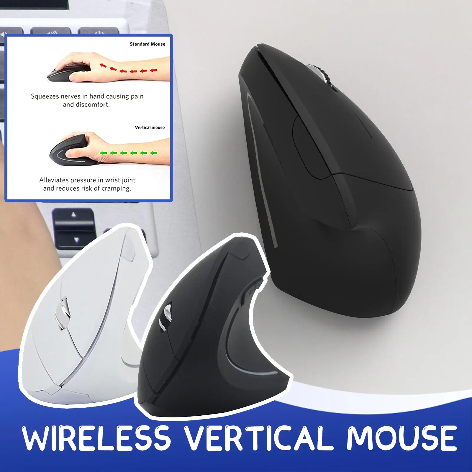 2.4G Wireless Mouse Vertical Game Mouse Ergonomics 1600DPI PC Laptop Office Mini Game Mouse — product photo 1 of 1