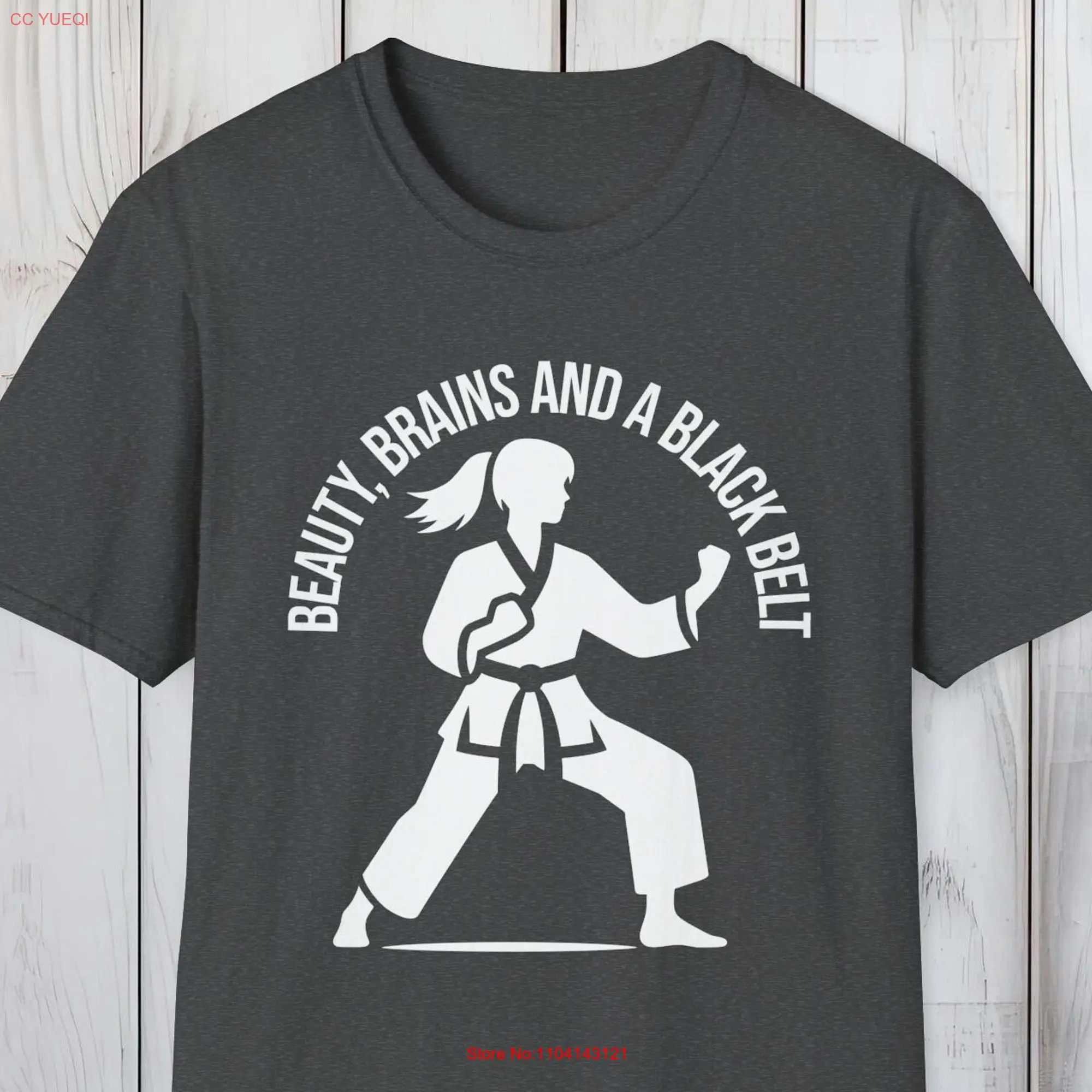 Beauty Brains Black Belt T Shirt Showcasing Female Power Empowering Martial Arts Cotton for Her Perfect in 9 Trendy Colors