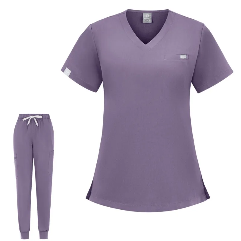 Uniformes quirúrgicos para mujer, conjunto exfoliante médico para enfermera, salón de belleza, ropa de trabajo, bata clínica, Top + pantalón, traje túnica de enfermería para médico de Spa