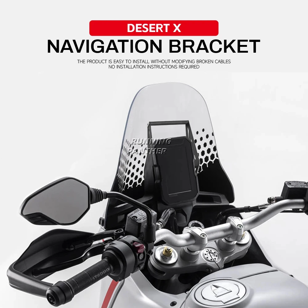 For Ducati Desert X DesertX 937 2022 2023 Motorcycle USB Wireless Charger GPS Phone Holder 12MM 22MM Navigation Bracket Mount