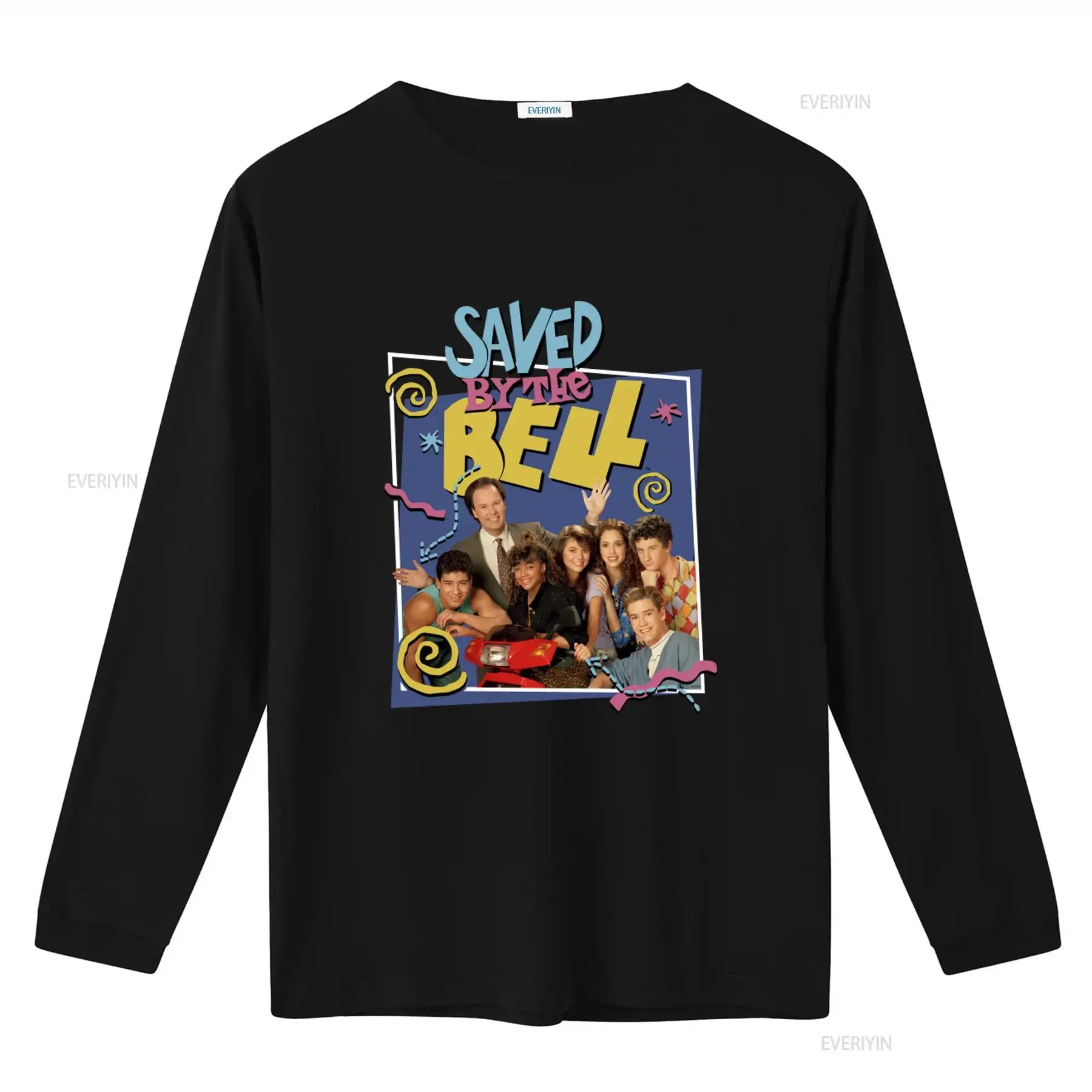 Cast Saved By The Bell T Shirt Retro TV Show Design Crew Neck  vintage Washed Stylish Casual Breathable Stretched streetwear