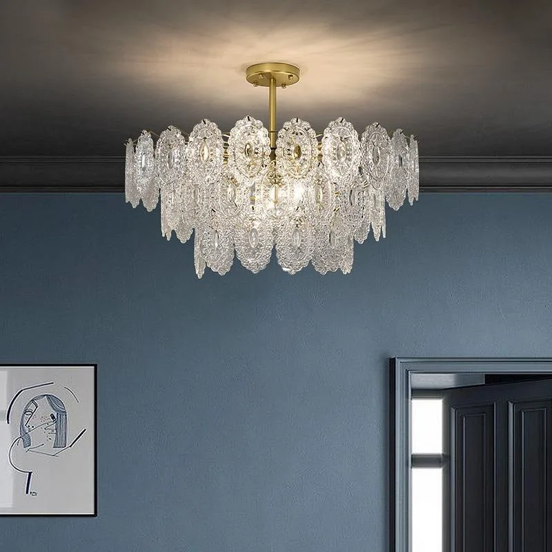 الحديثة الفرنسية الفاخرة كريستال زجاج قلادة Led ضوء مطعم أمريكي الرجعية غرفة المعيشة ضوء غرفة نوم الديكور الخفيفة