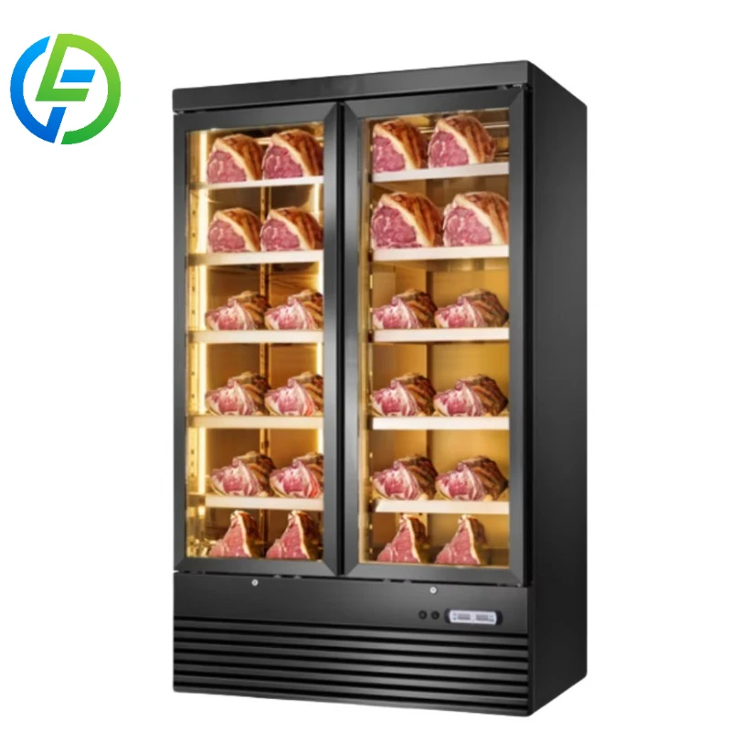Customize Commercial Vertical Refrigerator Beef Aging & Dry Aging Refrigerated  Meat Display for Western Restaurant Equipment