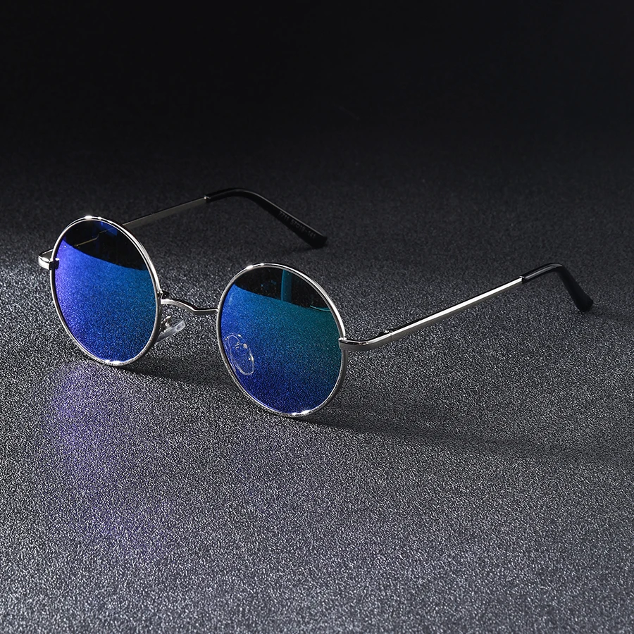 1 Stück modische Retro-Sonnenbrille mit rundem Rahmen, Unisex, geeignet für Partys, Musikfestivals und Street-Style-Fotografie – Detail 3