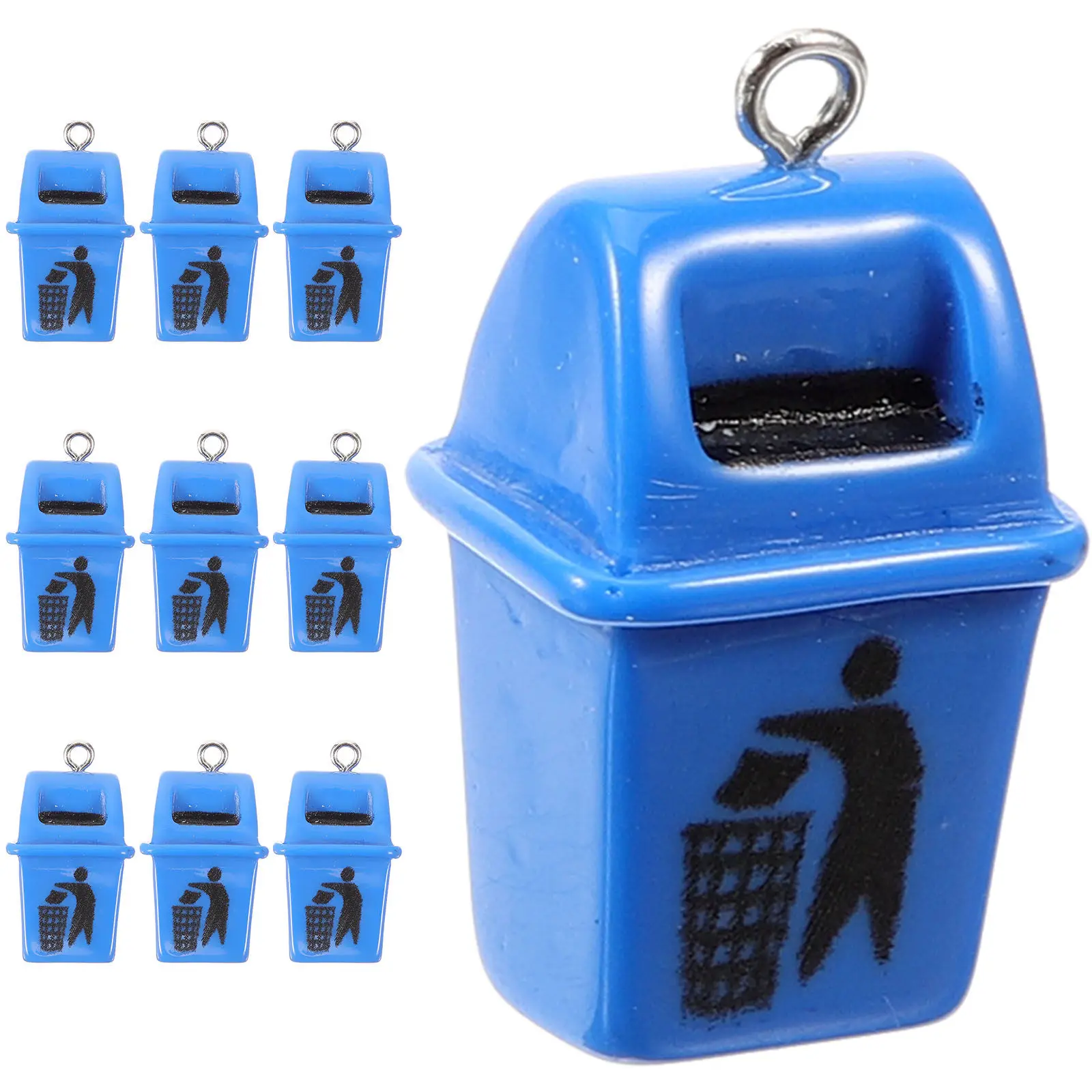 

10 шт. забавных подвесок в виде мусорных баков, полимерные украшения, оптовые заготовки для изготовления серег, декор для рукоделия, аксессуары для брелоков, набор для создания подвесок