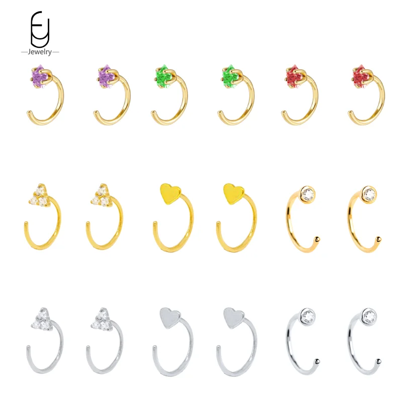 

925 Sterling Silver Needle Zircon Stone CZ Stud Earrings For Women Men Boho Fashion Ear Piercing Jewelry Accessories Gift