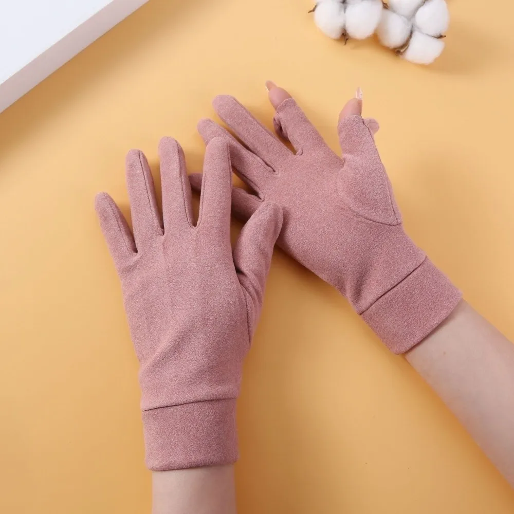 

Новые теплые зимние перчатки, ветрозащитные варежки для вождения с длинными пальцами, лыжные перчатки Dralon с откидными пальцами, осень и зима