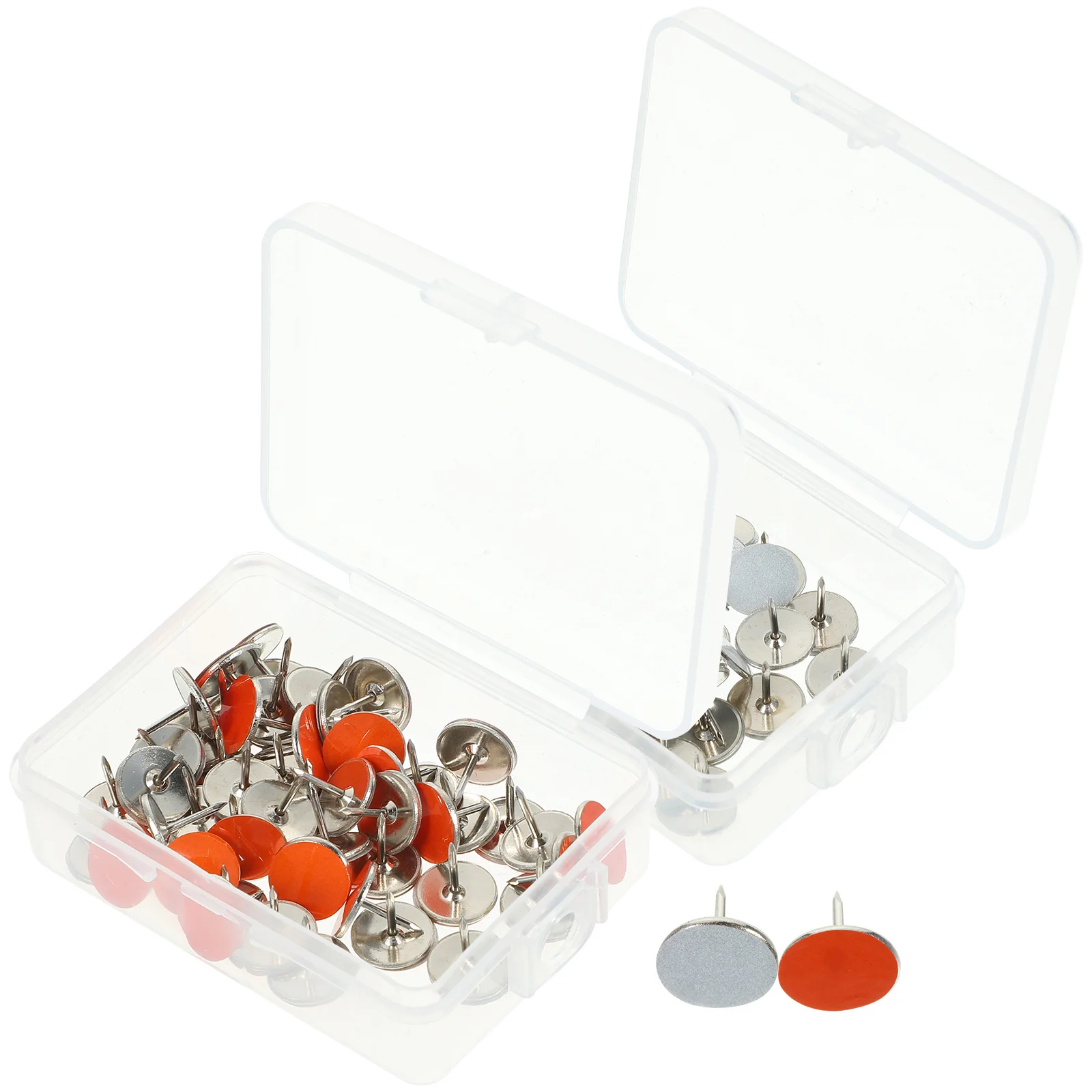 2 Boxes Reflective Tack Trail Markers Metal Warning Pins For Driveways Parking Lots Outdoor Safety Durable Reflective Pins