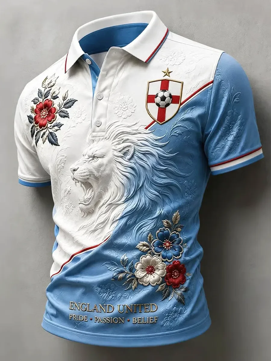 2026 Edition Women's England Fan Football Polo Shirt - 3D Print - Fashionable and Comfortable - Suitable for Both Men and Women