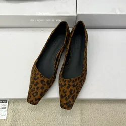 Spring New Brand Women Square Low Heel Pumps Shoes Fashion Shallow Slip On Ladies Boat Shoes Outdoor Dress Single Shoe New Woman