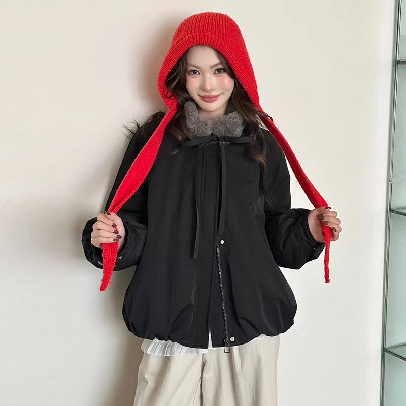 Winter New Women's Down Jacket Loose Lamb Wool Commuter Jacket