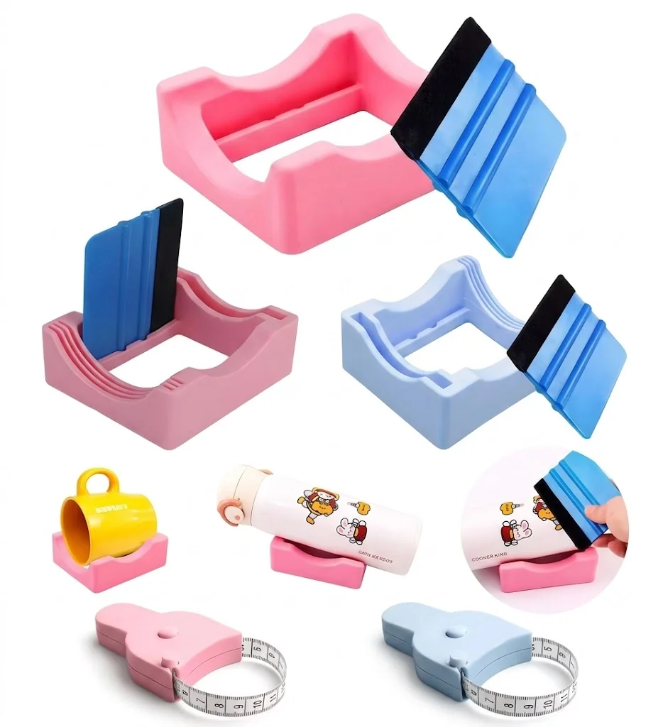 1pcs Silicone Cup Cradle for Tumblers with Built-in Slot, Vinyl Decals for Tumblers, Small Tumbler Stand Cup