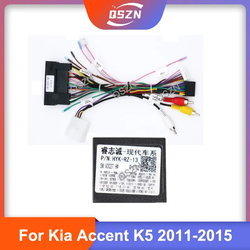 Android Car Radio Cable with CAN Bus Box Adapter Wiring Harness Power Connector Socket For Kia Accent K5 2011-2015