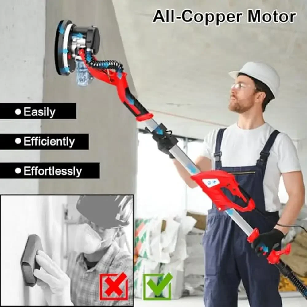 الكهربائية دريوال ساندر 6.8A 750 واط أداة مع 7 سرعات 800-1750 دورة في الدقيقة مصباح ليد مجمع الغبار زوايا مجموعة إزالة حقيبة قفازات فرشاة