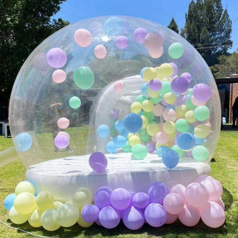 Casa inflável transparente da bolha da abóbada da casa da bolha do salto do PVC claro divertido com salto