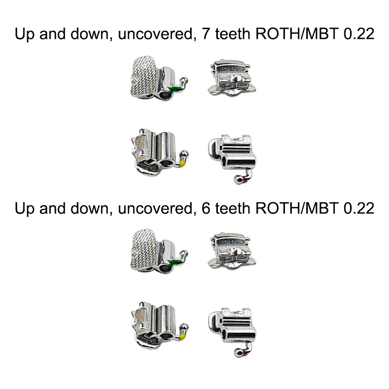 4 قطعة أنبوب شدقي قابل للربط لتقويم الأسنان لقاعدة شبكية مولي 1st 2nd غير قابلة للتحويل أنبوب واحد Roth Mbt