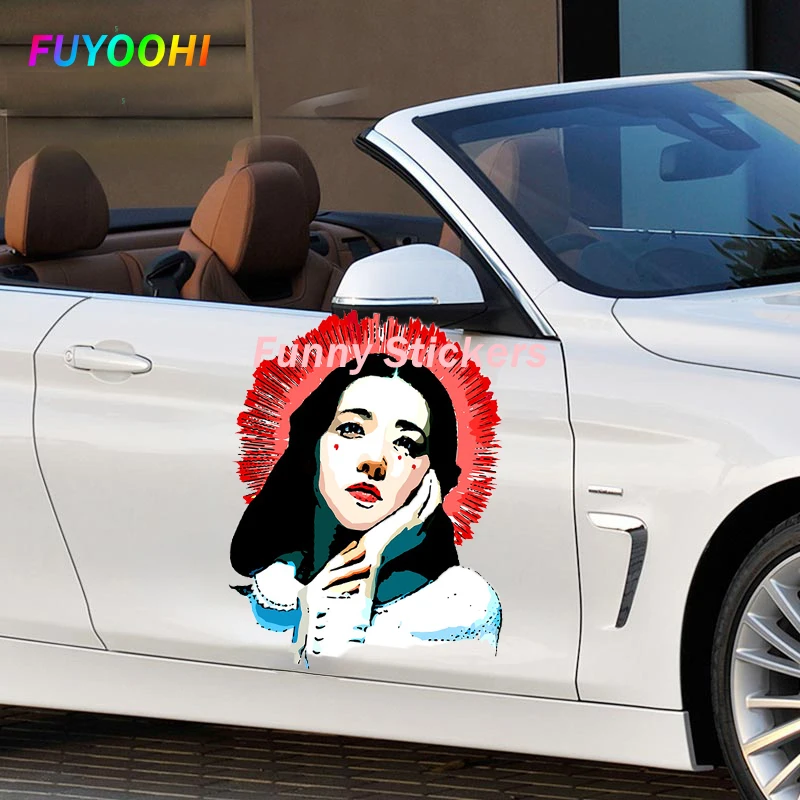 FUYOOHI Play Stickers for Korea Girl Car Stickers Funny Car Assessoires Decal Waterproof Sunscreen Motorcycle  Decor PVC Decals