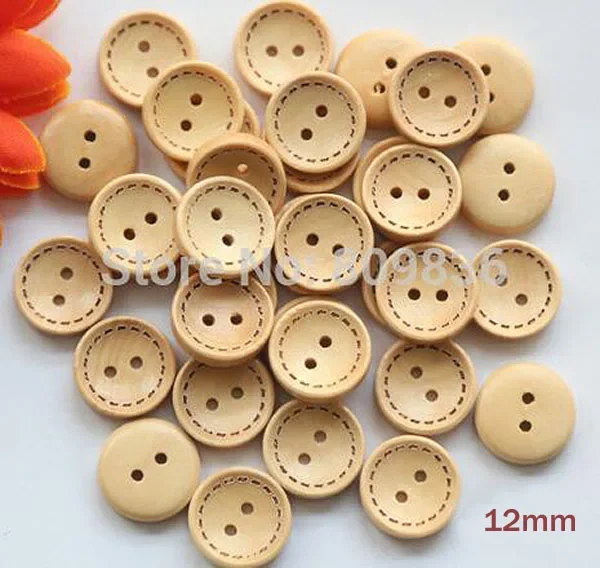 30pcs/lot Size:11.5-20mm Natural Color 2-holes Wood Buttons Wooden Button for Clothings Scrapbooking (SS-61-2)