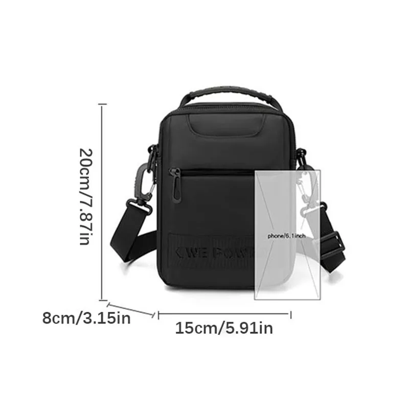 HVTIL Luxury Brand Nylon Single Shoulder Bag Travel Fashion Sling Pack For Men Leisure Large Capacity Crossbody Bag Waterproof