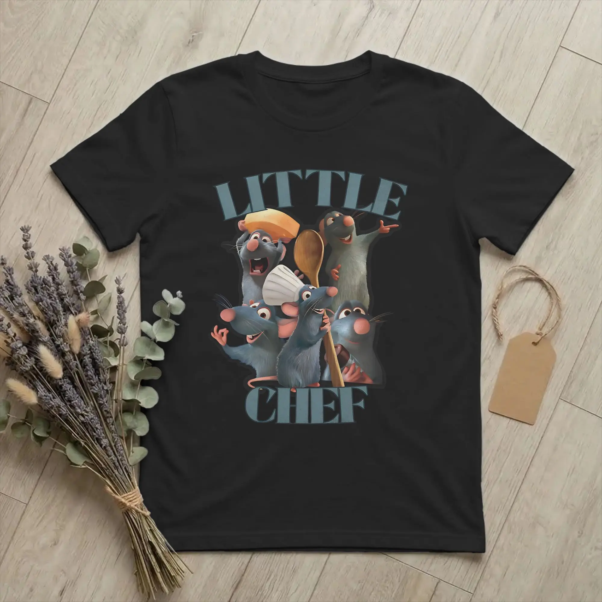 Little Chef, Remy  T-Shirts Men Women Ratatouilles Crazy Pure Cotton Tee Shirt O Neck Short Sleeve T Shirt Plus Size Tops