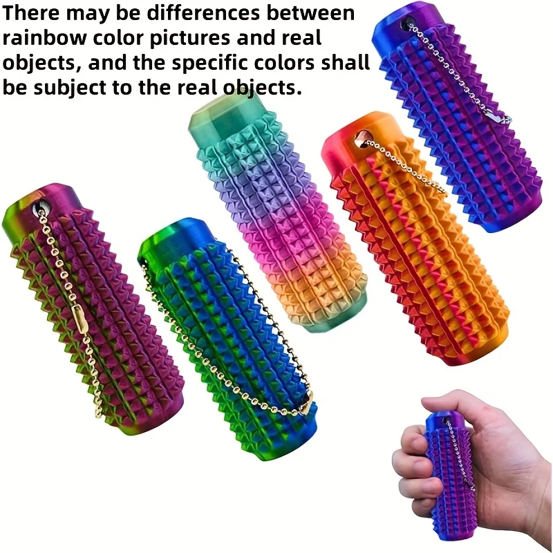 3D Conical Roller Sensory Keychain, Pocket Size Stress Anxiety Relief Keyring, Perfect Gift for Friends