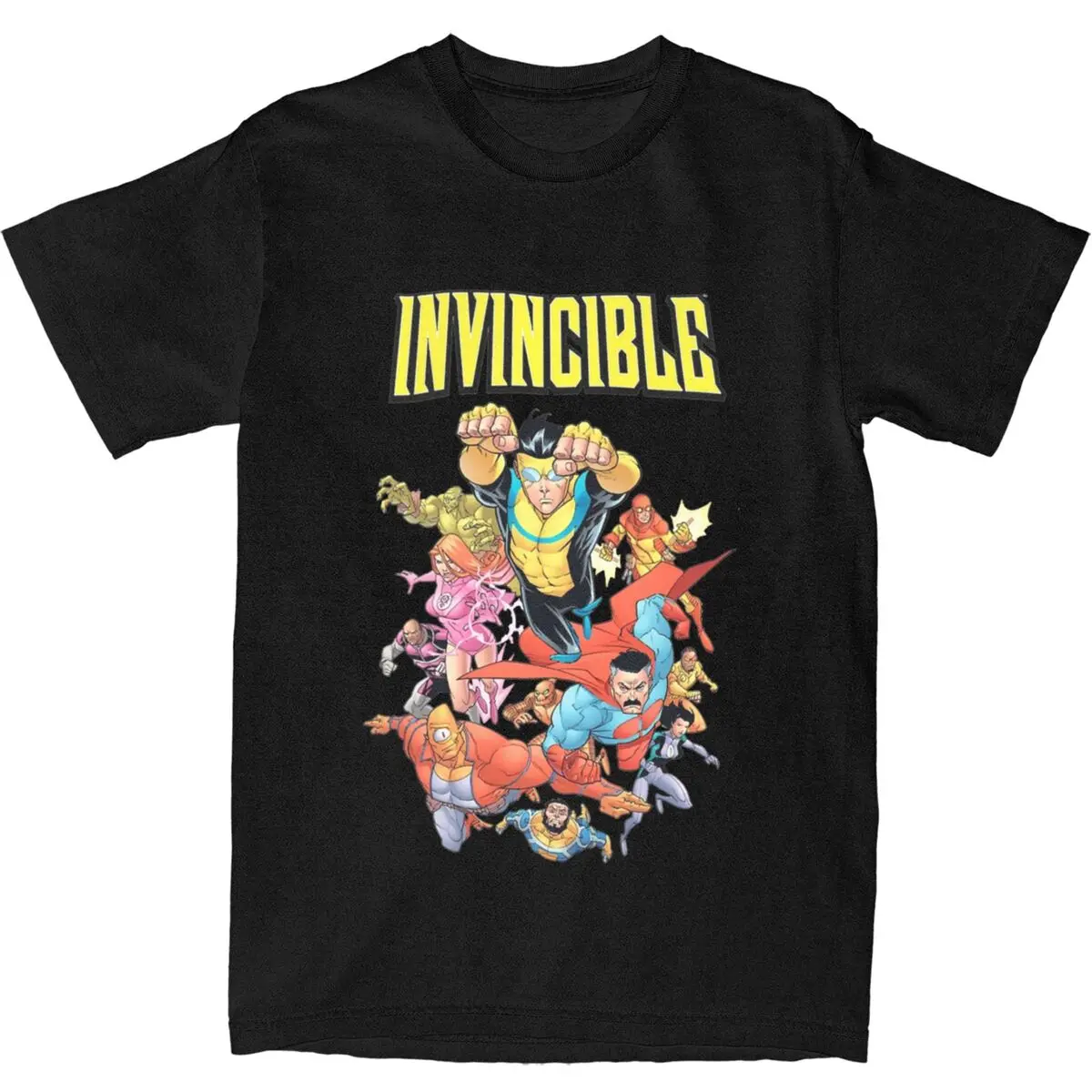 Invincibled Comic T-Shirt Man Cool Fun Street Style Cotton T-Shirts Beach Comfortable Popular Tees Dropshipping Big Size Clothes