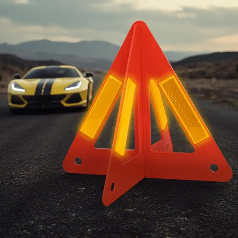 Safety Triangle Foldable Vehicles Breakdown Roadside Sign Non-Slip Triple Hazard Alert Safty Reflector Accessories For Friends