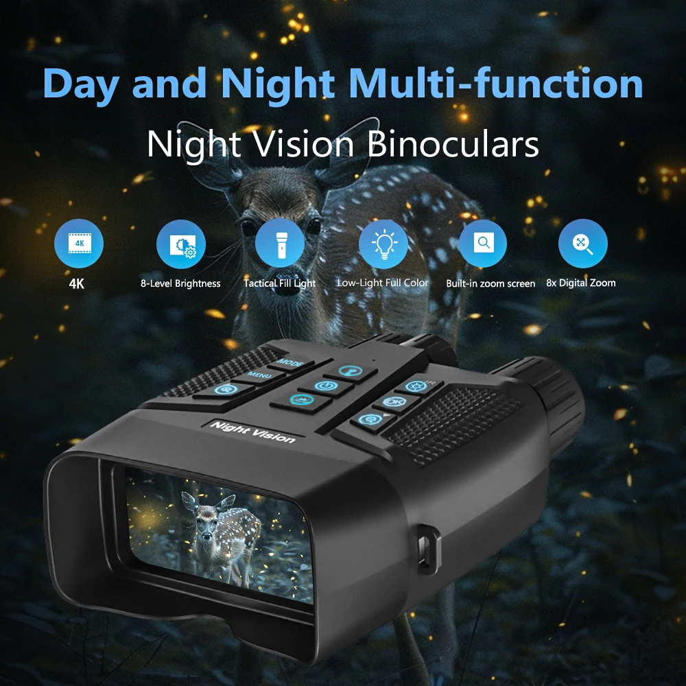 

DZ060 Infared Digital Night Vision Binoculars for Scouting 8X Zoom Day and Goggles 4K 5X Telescope Hunting
