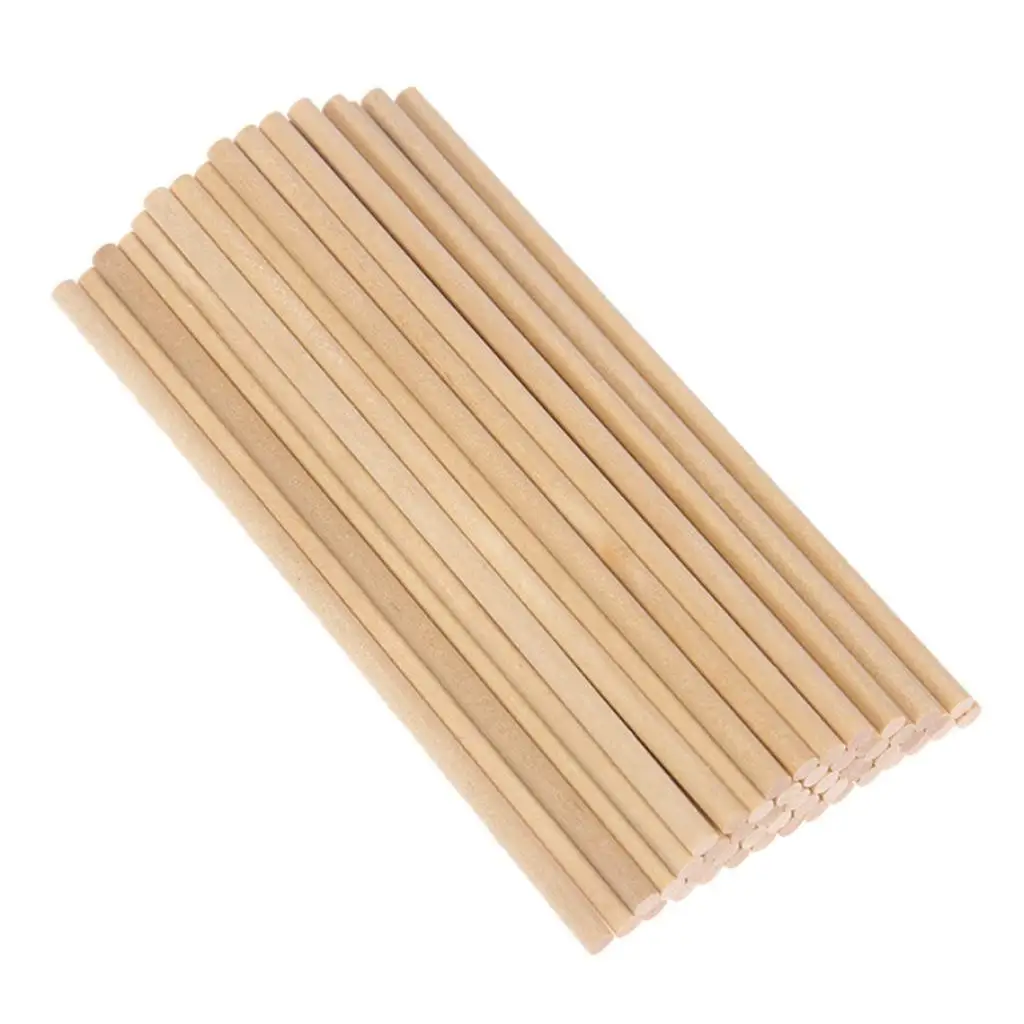 50 Pack Wooden Chopsticks Chopsticks Sticks Wooden Round Sticks Round Stick Craft Wood for Handicraft Project