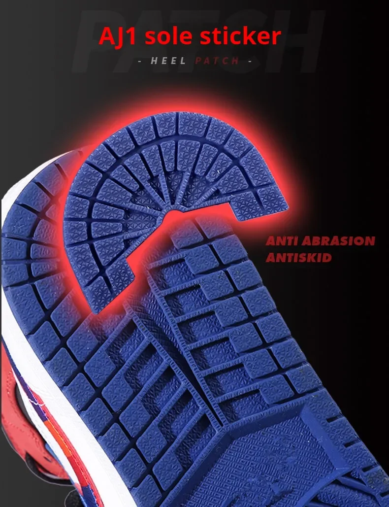 AJ1 Schuhsohlen-Reparaturzuschuss Rutschfeste, verschleißfeste, selbstklebende, dicke Schuhaufkleber, Fersenaufkleber für Sportschuhe, 2 Stück/4 Stück – Detail 3