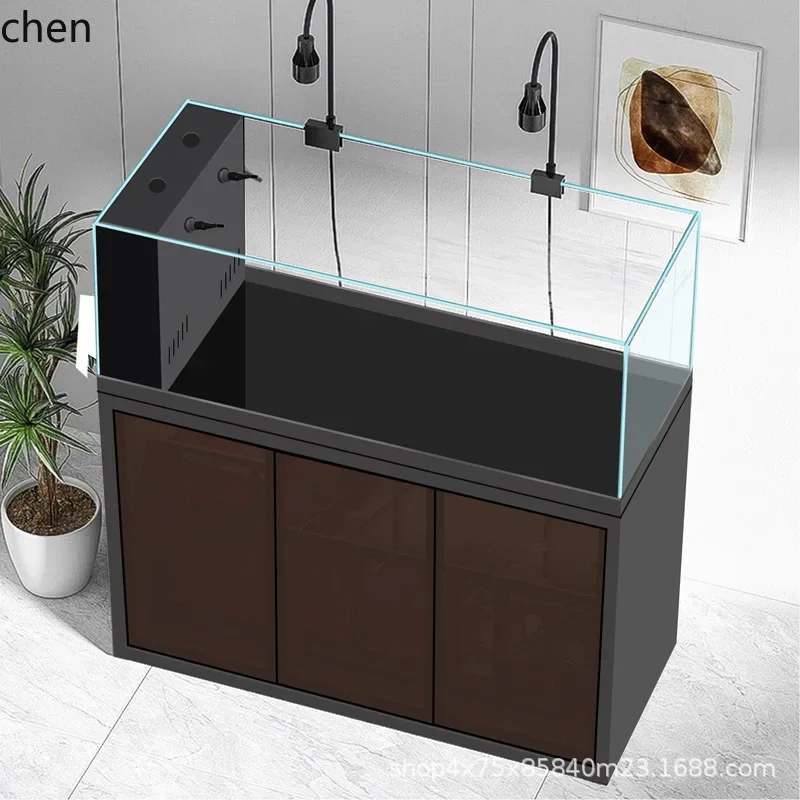 w28-  Stream Tank Living Room Backpack Bottom Filter Ultra-clear Glass Tank No Water Change Needed