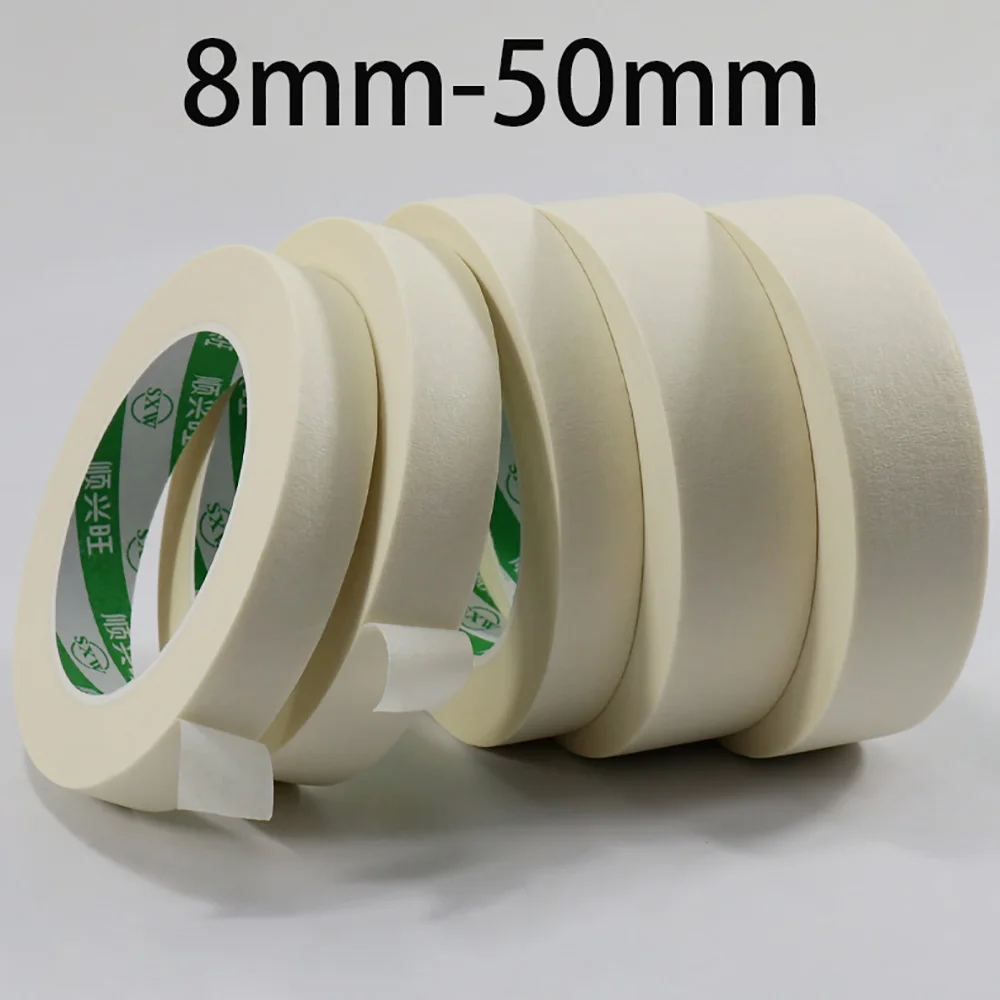 White Paper Adhesive Tape 8mm-50mm Decoration Masking, Car Spray Painting, Painting And Calligraphy Fixed No Trace Masking Tapes