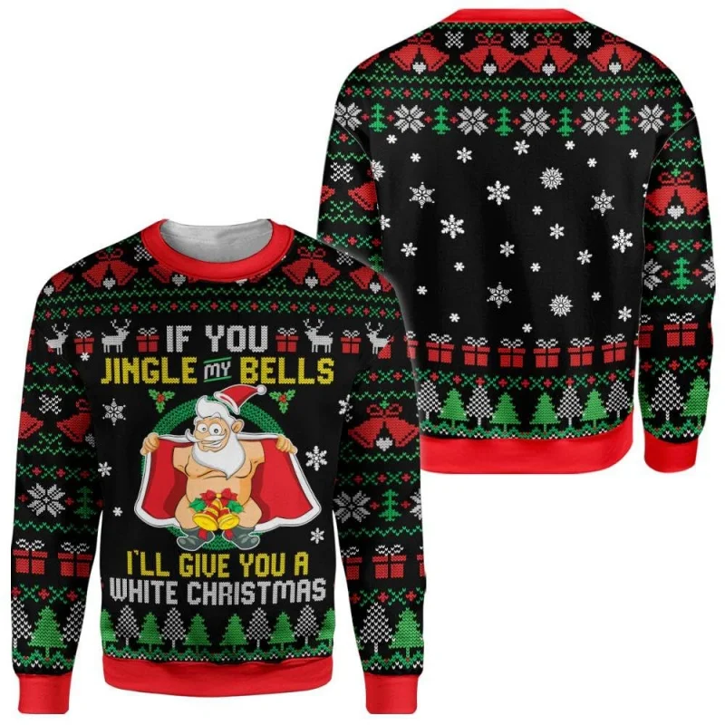 ثلاثية الأبعاد مطبوعة عيد الميلاد القبيح البلوز للرجال النساء سانتا كلوز الزنجبيل نمط البلوفرات عادية س الرقبة طويلة الأكمام هوديس