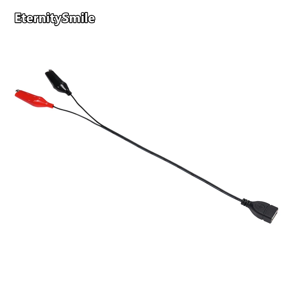 Crocodilo Clamp Testing Line, USB, macho e fêmea cabeça de tamanho médio, vermelho e preto Testing Line, Clamping, Debugging Line