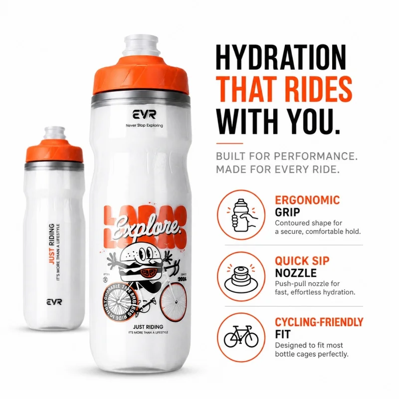 

Insulated Cycling Water Bottle, Large Capacity Squeeze Sports Bottle for Road Bike Outdoor Riding