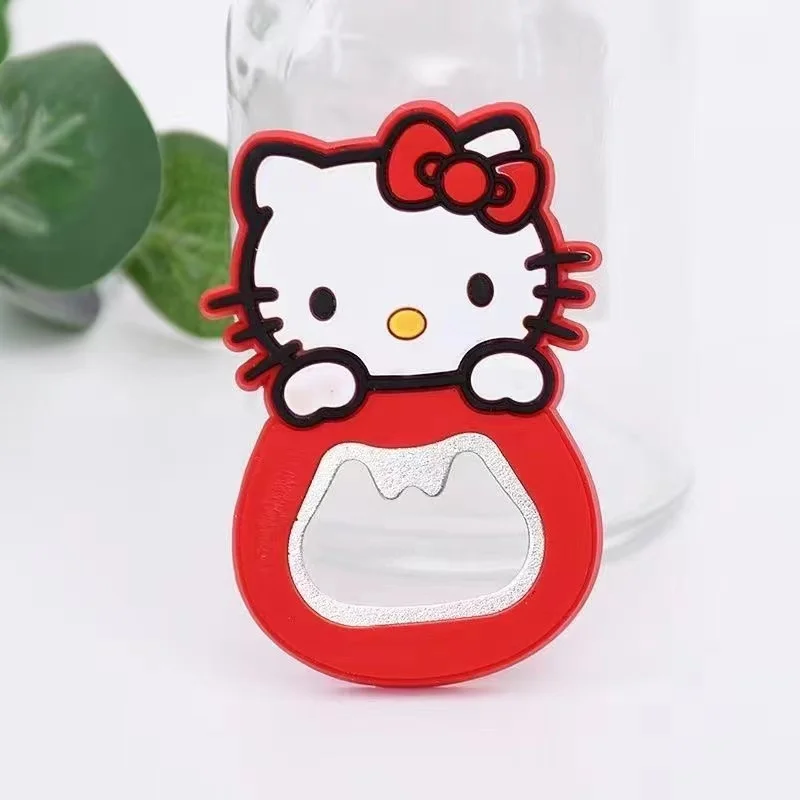 Hello Kitty Melody Cute Kawaii Portable Home Beer Bottle Opener Magnet Suction Refrigerator Wall-mounted Bottle Opener Wholesale