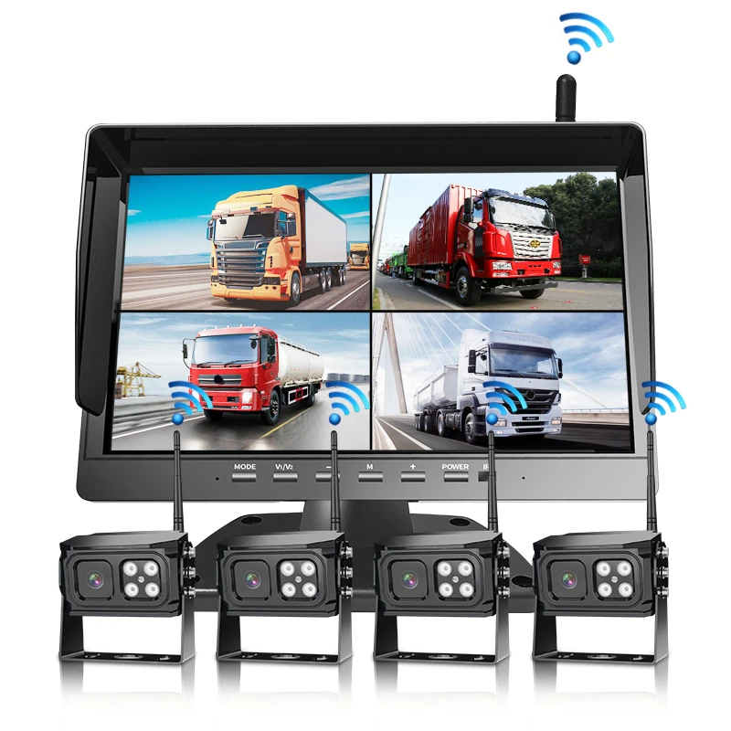 【Hot Selling】Multi Split   DVR   10.1 IPS LCD Recorder Screen With 1080P HD Night Vision Wireless Backup  s fo