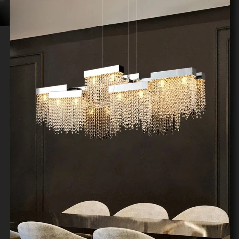 

Modern Luxury Crystal Hanging Lamps Scandinavian Style Creative ceiling chandelier for Dining Room Lamp Long