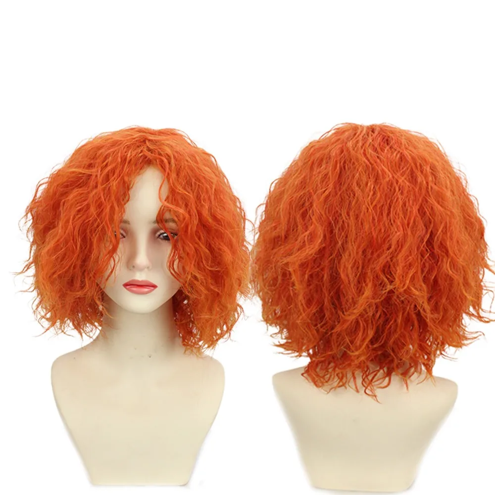 

Leeloo Fifth Element Cosplay Wig Coral Orange Short Curly Bob Hair