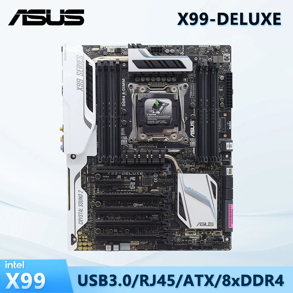 ASUS X99-DELUXE Mainboard X99 Supports for Xeon E5-1620-v3 E5-1630-v3 E5-1650-v3 E5-1660-v3 E5-2620-v3 Desktop/Servers Mainboard