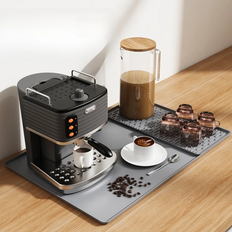 

Силиконовый нескользящий сушильный коврик для чаш для кофемашин, кухонная столешница, бар и обеденный стол - дренажная накладка, легко очищаемая