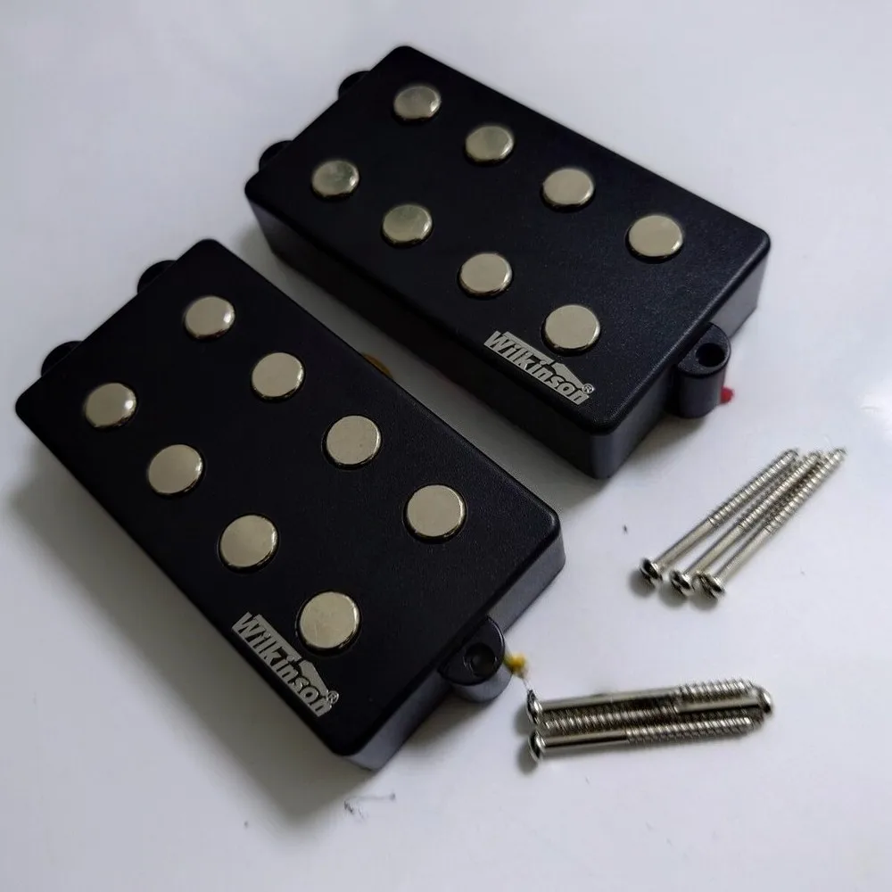 Captadores Humbucker Wilkinson MOM4 HH Pretos para Baixo Elétrico Music Man de 4 Cordas
