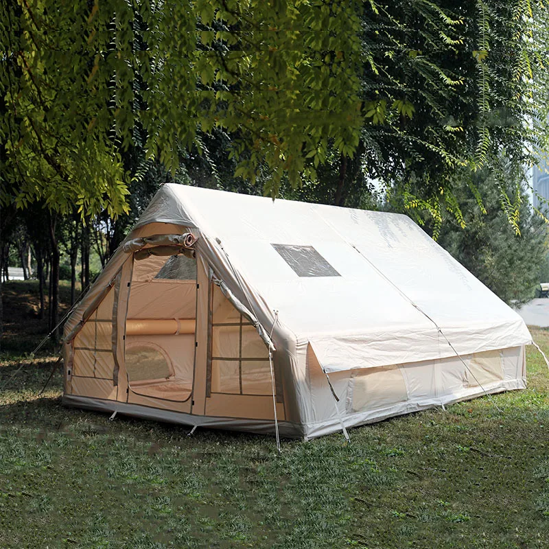 Durable 12m Oxford Luxury Four-season Two Bedrooms Quick Setup Waterproof  Inflatable Camping Tent Outdoor Festivals