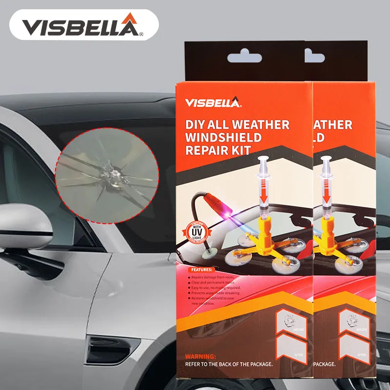 

Visbella 2pcs Windshield Glass Repair Tools DIY Window Restoration Adhesive Cars Windscreen Scratch Resin Fix Kit