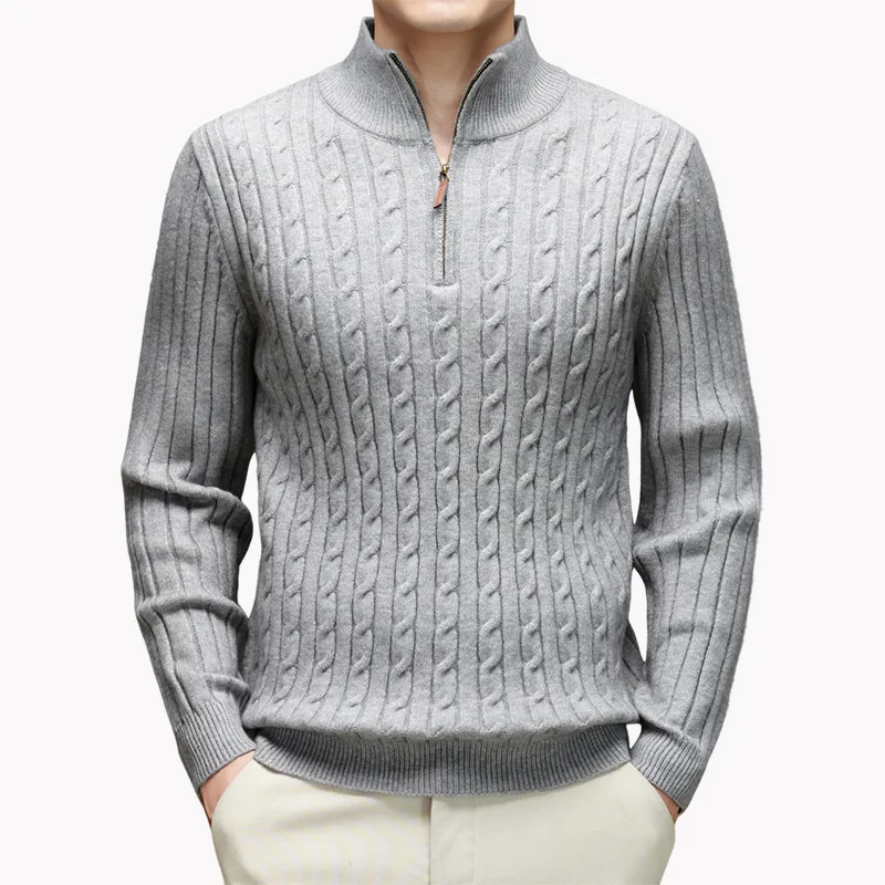 Men's Half-High Sweater Autumn Winter Thickened Fashion Top Men